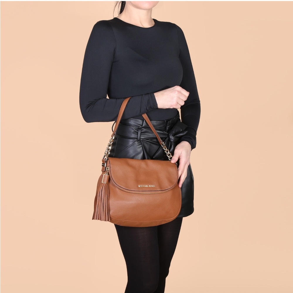 Michael Kors Medium Leather Tassel Chain Shoulder Bag